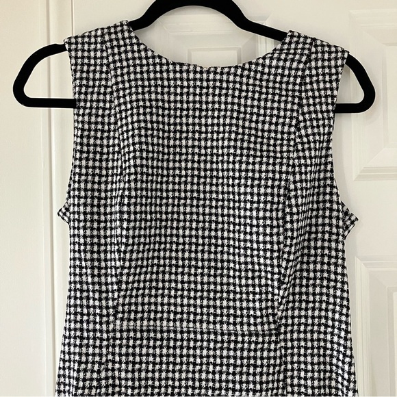 EUC Calvin Klein Black and White Checkered Sleeveless Sheath Dress (10) - Picture 2 of 7